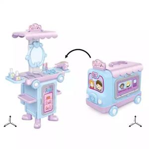 اسباب بازی ست میز آرایشی اتوبوسی Bus dressing table toy set 2in1_اسباب بازی لوازم خانگی